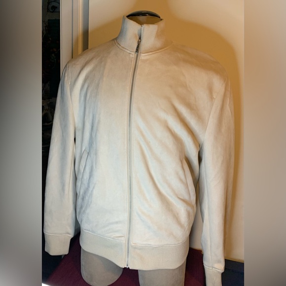 ZARA. Cream Zip-Up Suede Jacket,
Size XL - Picture 1 of 8